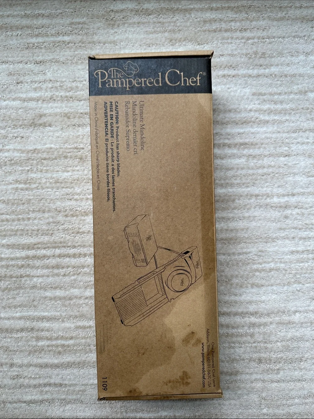 Pampered Chef Ultimate Mandoline #1109 Grater Slicer 4 Blades With Original Box